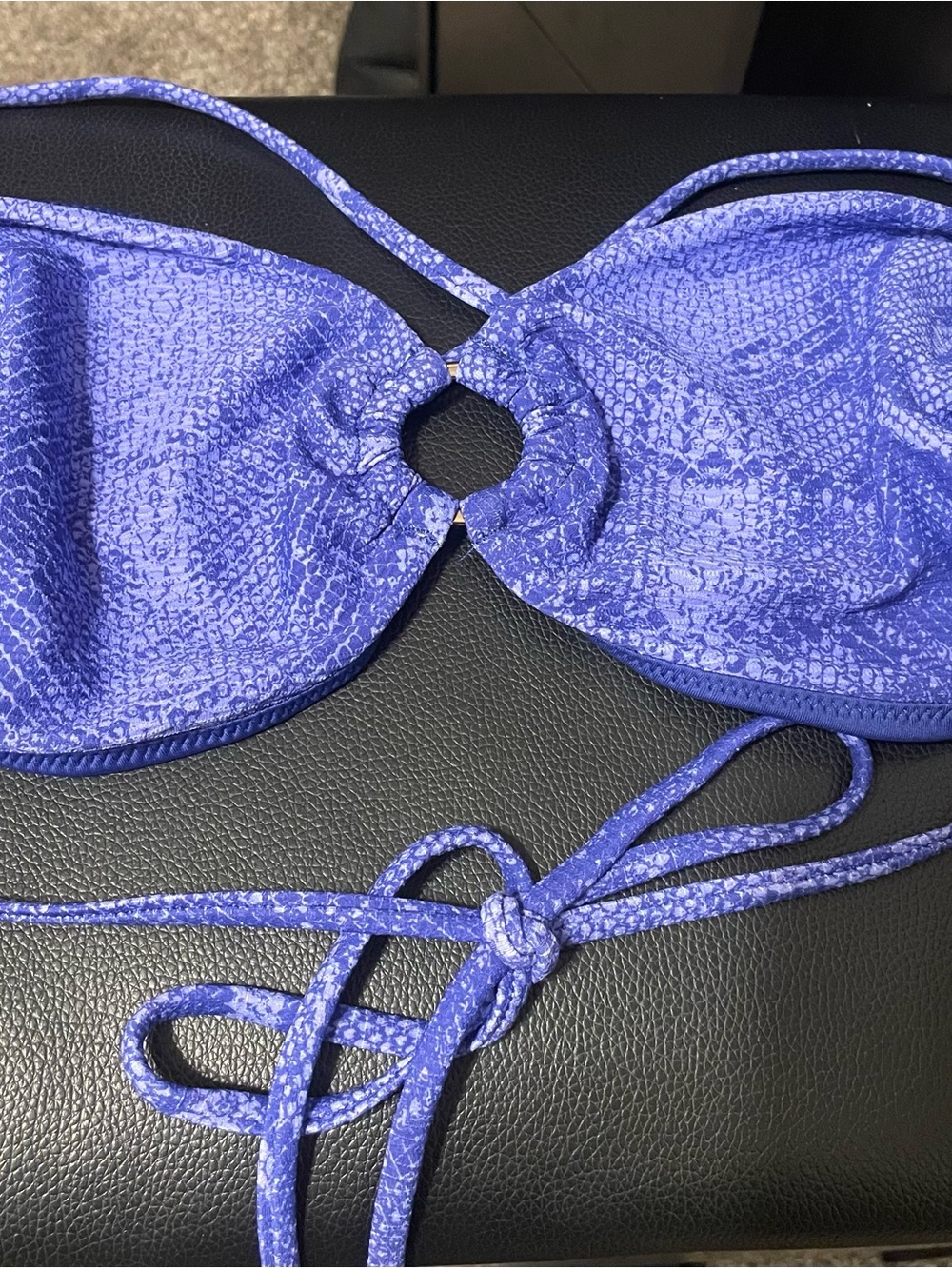Purple bikini snake top with Ring Detail